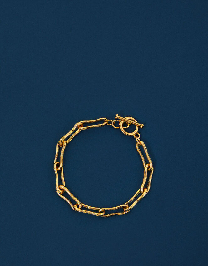 14ct Gold-Plated Molten Link Bracelet, , large