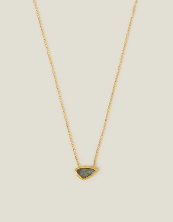 14ct Gold-Plated Labradorite Pendant Necklace, , large