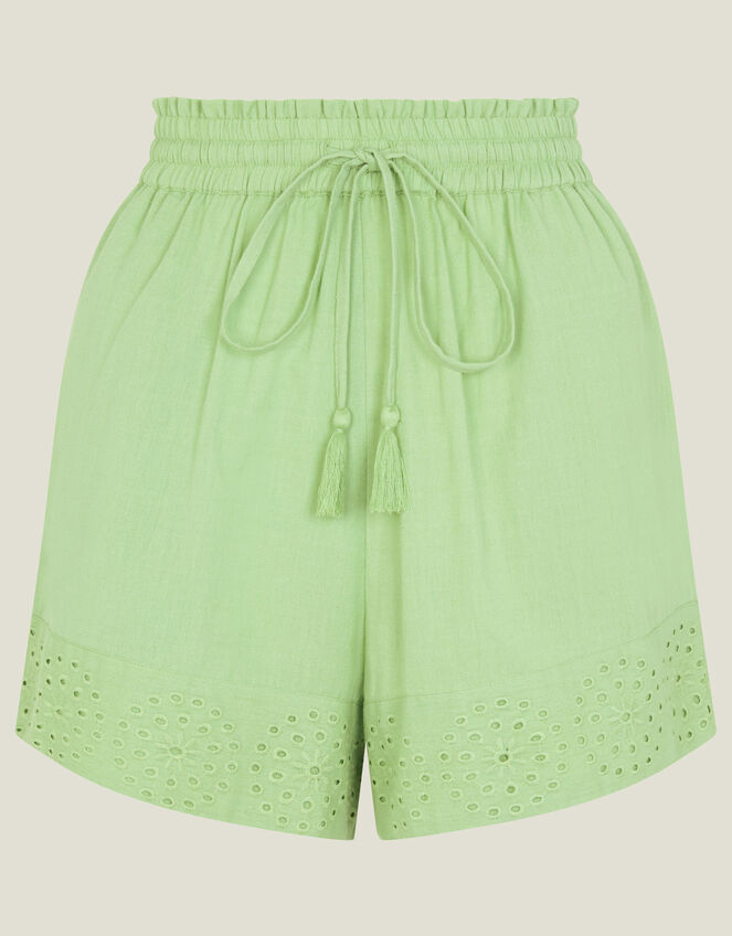 Broderie Beach Shorts, Green (GREEN), large