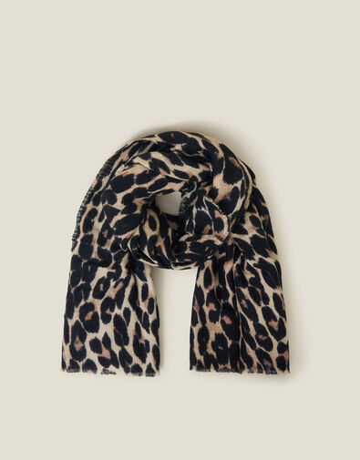 Leopard Print Blanket Scarf, , large