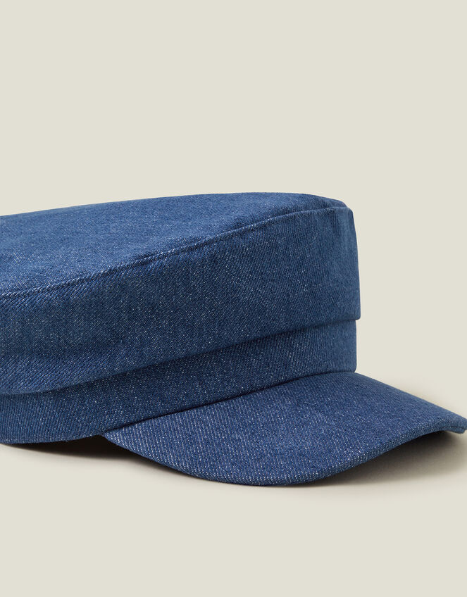 Denim Baker Boy Hat, , large