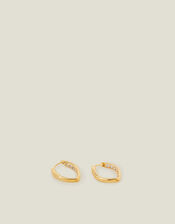 14ct Gold-Plated Sparkle Leaf Hoop Earrings, , large