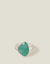 Sterling Silver-Plated Amazonite Ring, Silver (ST SILVER), large