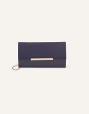 Patent Clutch Bag, Blue (NAVY), large