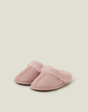 Faux Fur Mule Slippers, Pink (PINK), large