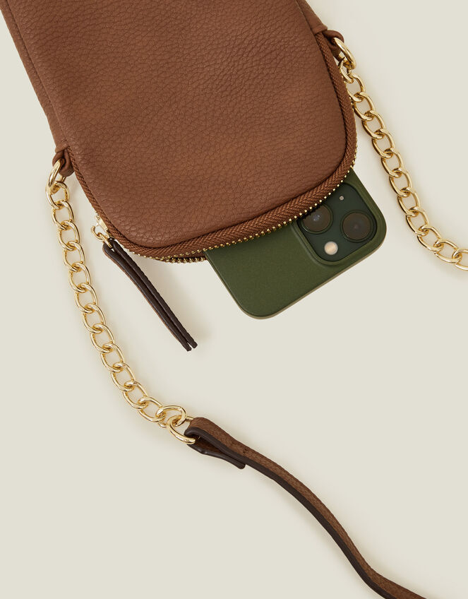 Chain Strap Phone Purse, Tan (TAN), large