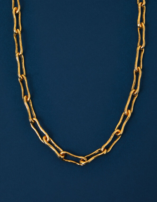 14ct Gold-Plated Molten Link Necklace, , large