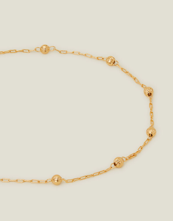 14ct Gold-Plated Ball Station Anklet, , large