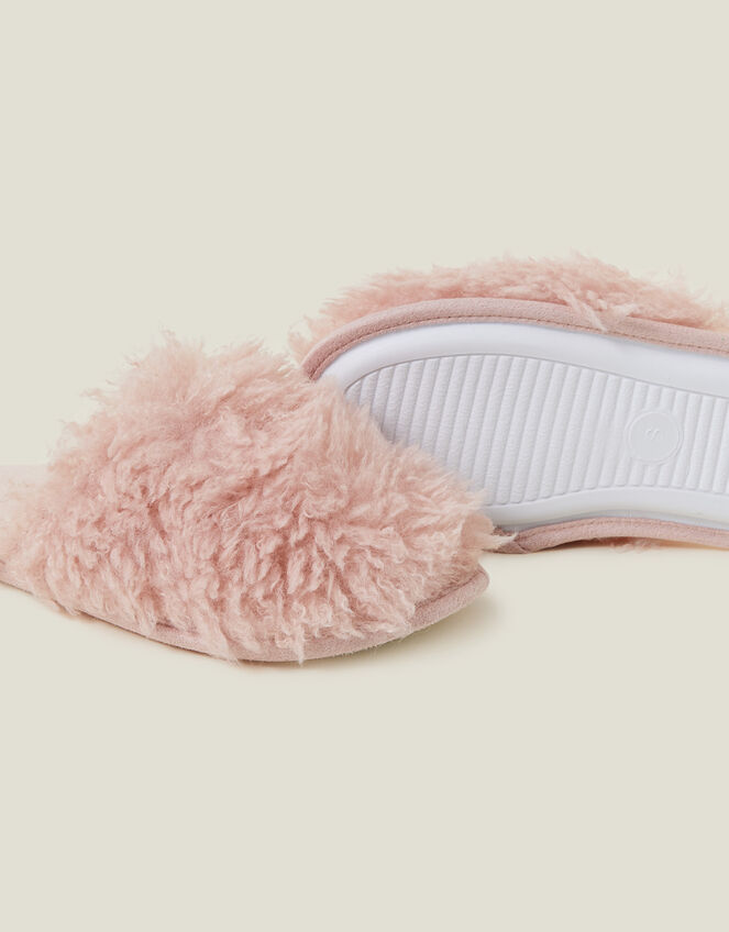 Faux Fur Mule Slippers Pink | Slippers | Accessorize UK