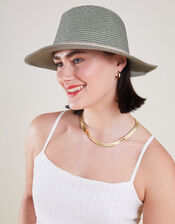 Packable Panama Hat, Green (KHAKI), large