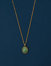 14ct Gold-Plated Aventurine Healing Pendant Necklace, , large