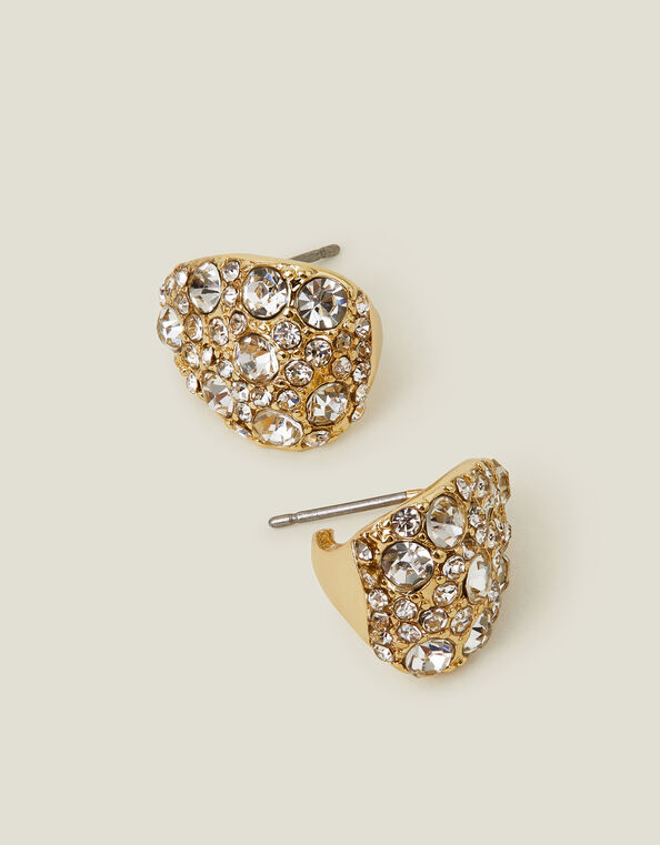 Diamante Curve Stud Earrings, , large