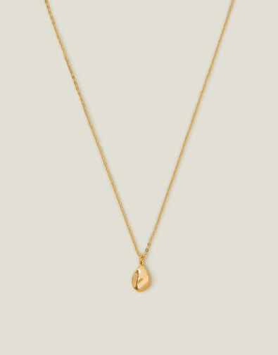 14ct Gold-Plated Molten Teardrop Pendant Necklace, , large