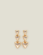 Triple Heart Drop Earrings, , large