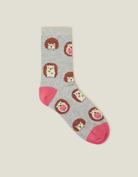 Blushing Hedgehog Printed Socks, , large