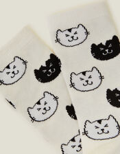 Cat Face Print Socks, , large