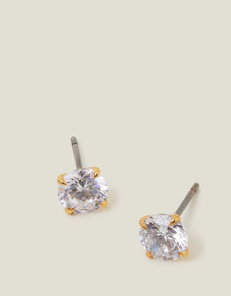 14ct Gold-Plated Simple Studs, , large