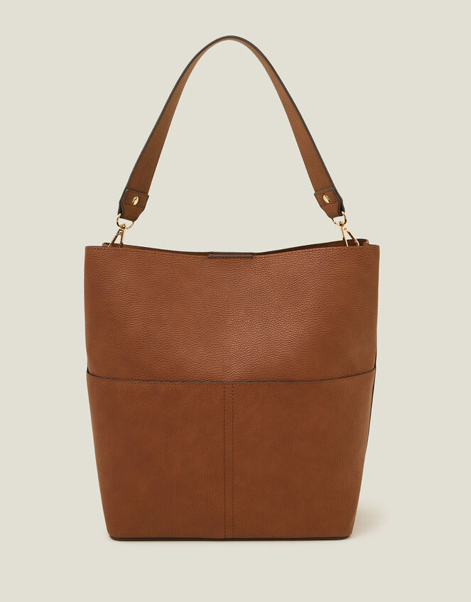 Bucket Shoulder Bag, Tan (TAN), large