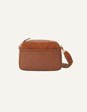 Leather Stitch Detail Camera Bag, Tan (TAN), large