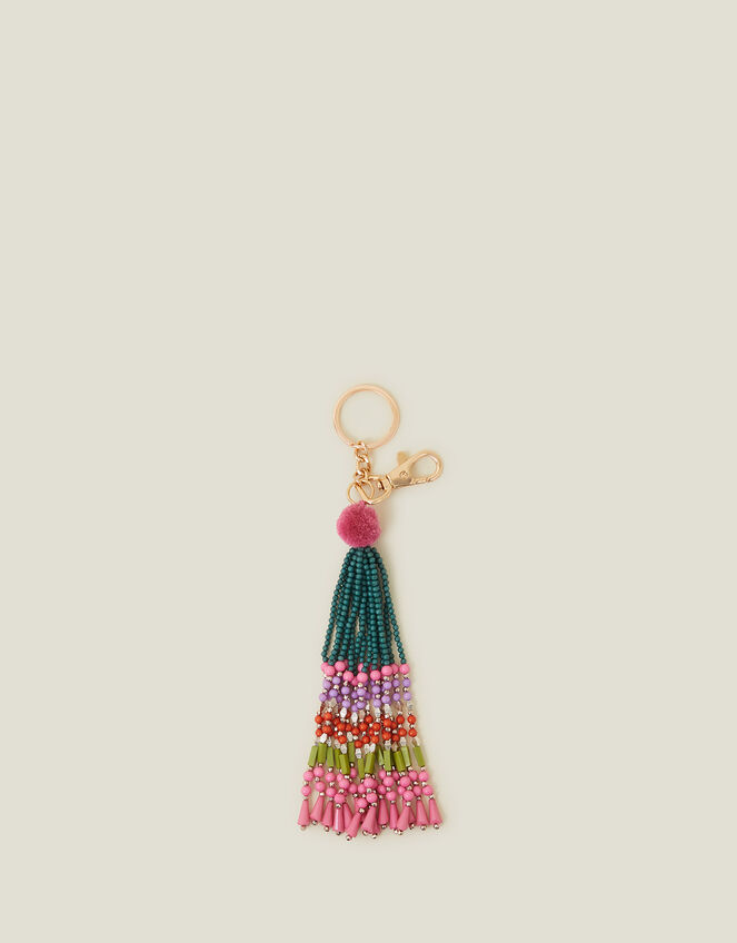 Beaded Tassel Keyring, , large