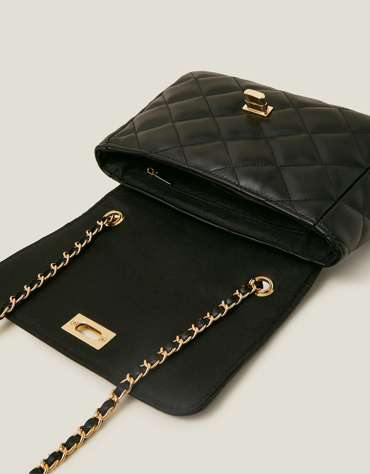 Quilted Cross-Body Bag Black