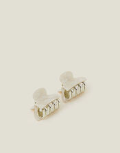 2-Pack Mini Pearly Resin Claw Clips, , large