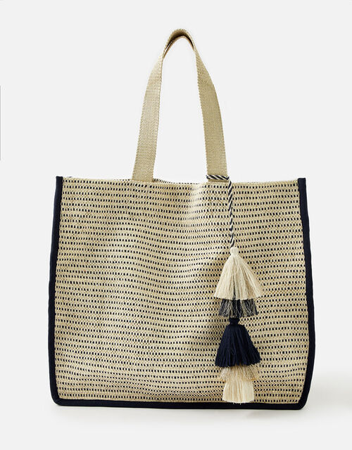 Woven Metallic Slouch Tote Bag | Beach bags | Accessorize UK