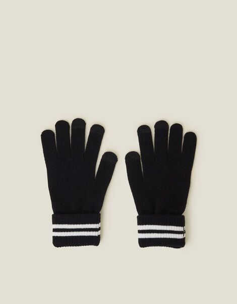 Touchscreen Varsity Stipe Knit Gloves, , large