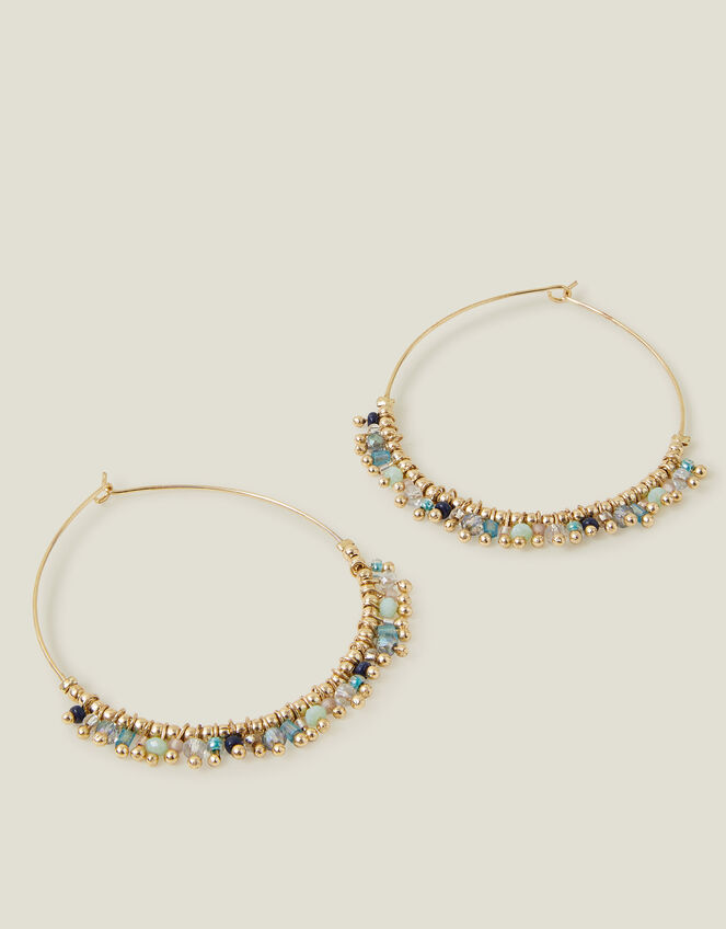 Tiny Bead Hoop Earrings, , large