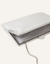 Metallic Frame Clutch Bag, Silver (SILVER), large