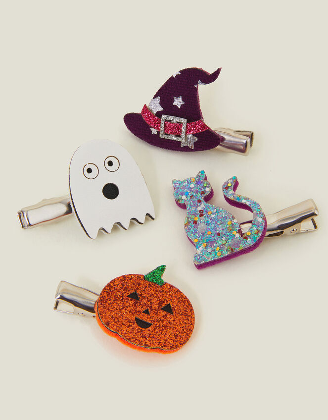 4-Pack Girls Halloween Salon Hair Clips, , large