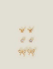 3-Pack Butterfly Bow Stud Earrings, , large