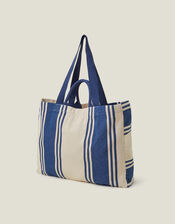 Stripe Canvas Shopper Bag, , large