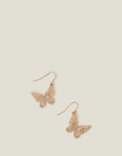 Butterfly Pave Drop Earrings, , large