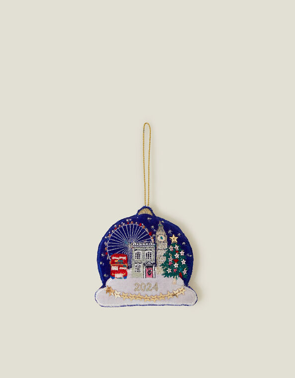 Embroidered 2024 Snow Globe Christmas Tree Decoration, , large