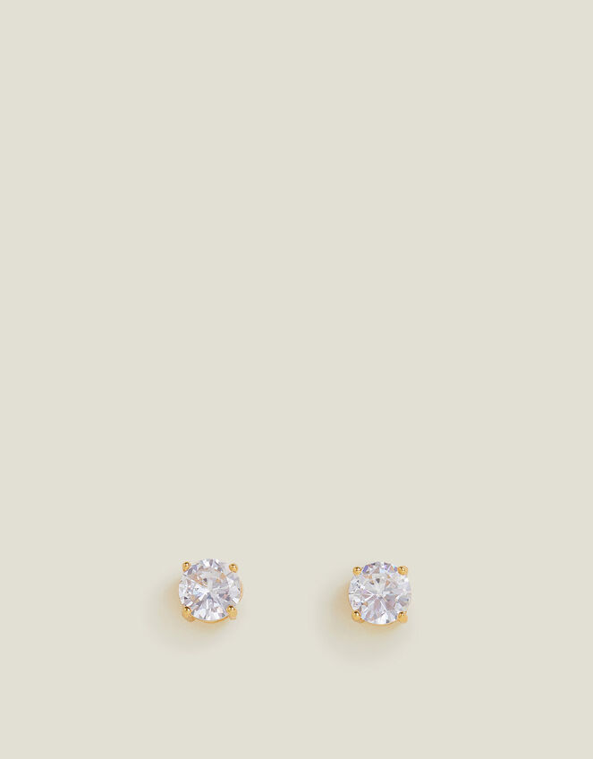 14ct Gold-Plated Large Bling Stud Earrings, , large