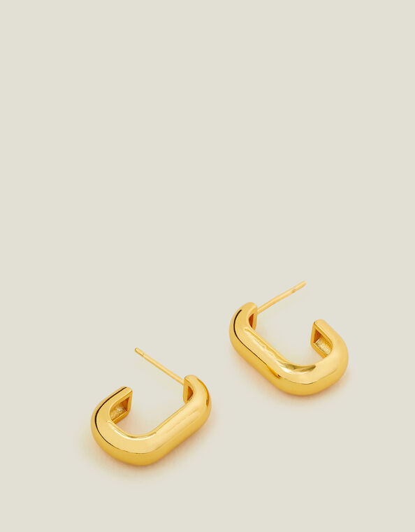 14ct Gold-Plated Chunky Hoop Earrings, , large