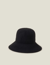 Wool Bucket Hat, Black (BLACK), large