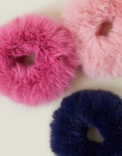 3-Pack Faux Fur Scrunchies, , large