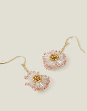 Bead Flower Drop Earrings, , large