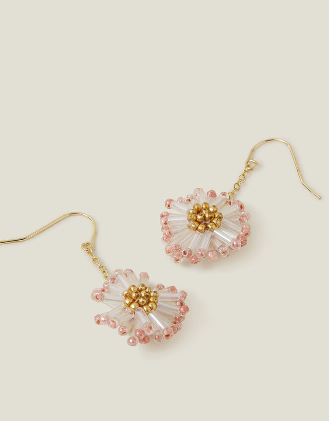 Bead Flower Drop Earrings, , large