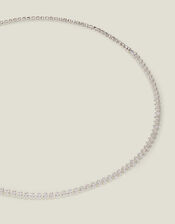 Sterling Silver-Plated Marquise Choker Necklace, , large