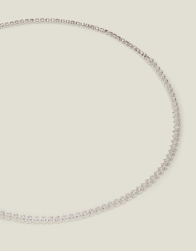 Sterling Silver-Plated Marquise Choker Necklace, , large