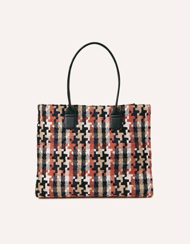 Dogtooth Textile Shopper Bag | Shoulder bags | Accessorize UK
