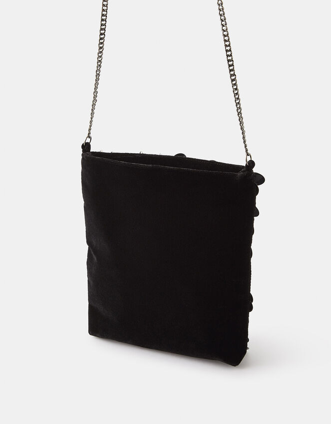 Céline Trio Sequin Embellished Small Crossbody Bag Black