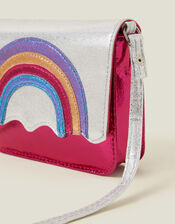 Girls Rainbow Metallic Cross-Body Bag, Multi (BRIGHTS MULTI), large