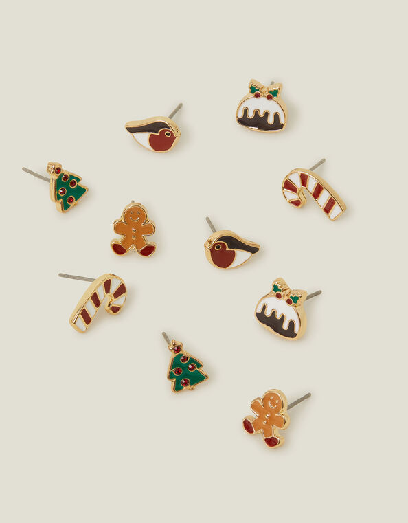 5-Pack Christmas Stud Earrings, , large