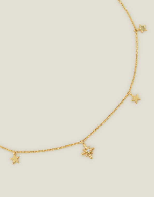 14ct Gold-Plated Star Station Choker Necklace, , large