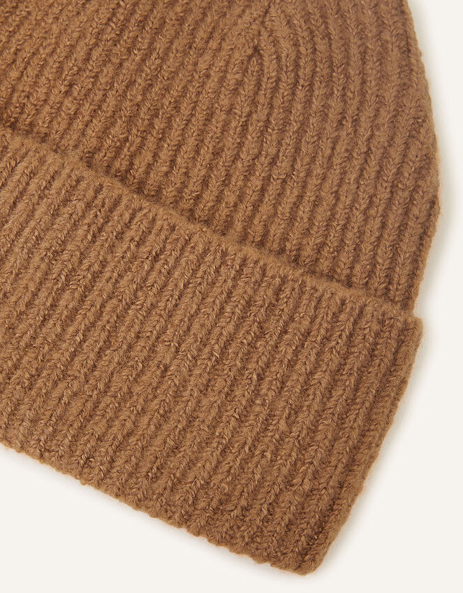 Soho Knit Beanie Hat, Camel (CAMEL), large