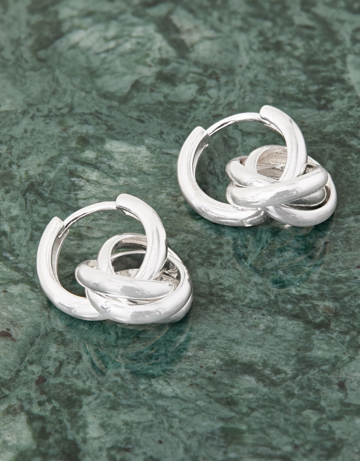 Sterling Silver Plated Twisted Charm Hoops | Sterling silver